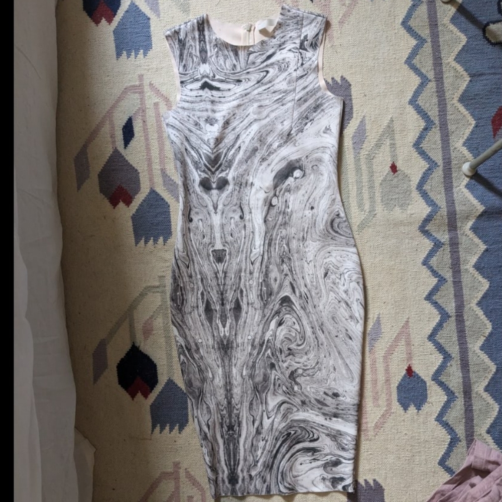 Zara Marble Bodycon Midi Dress
